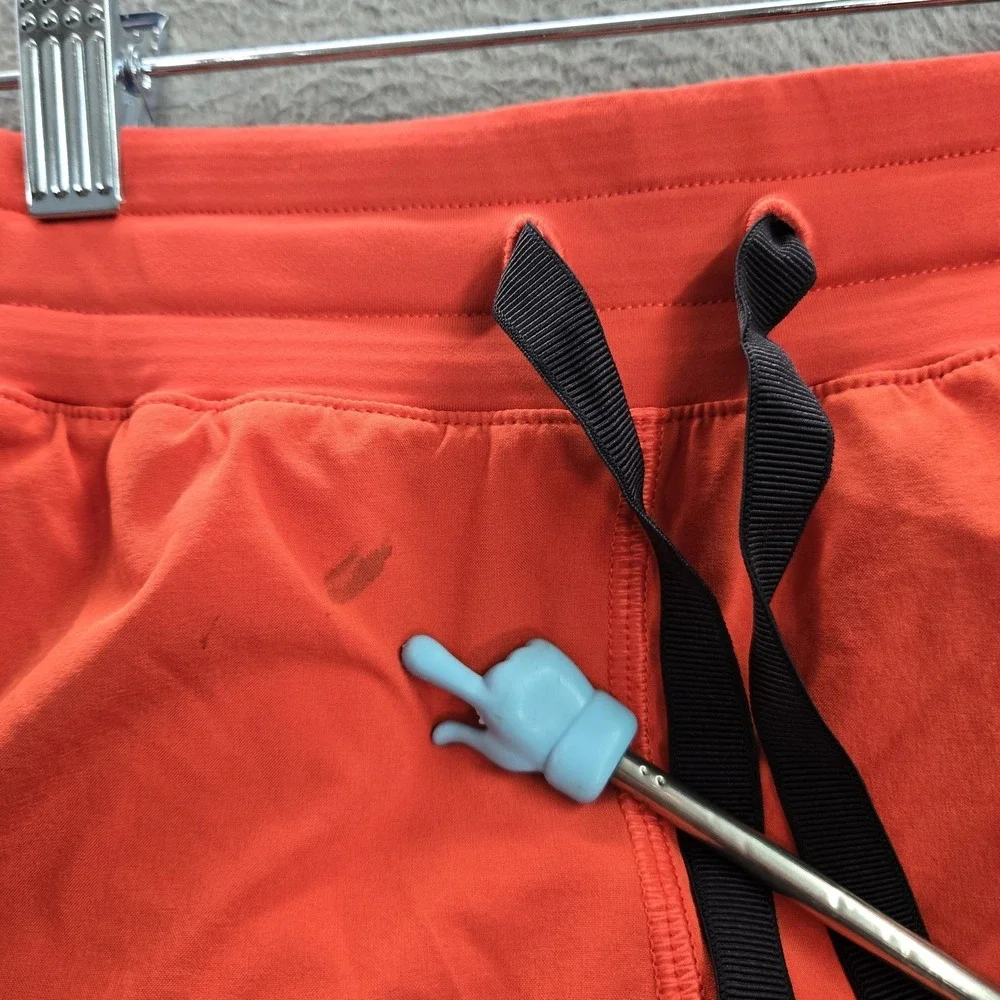 Lululemon Women Activewear Shorts 10 Orange Running Drawstring 2.5